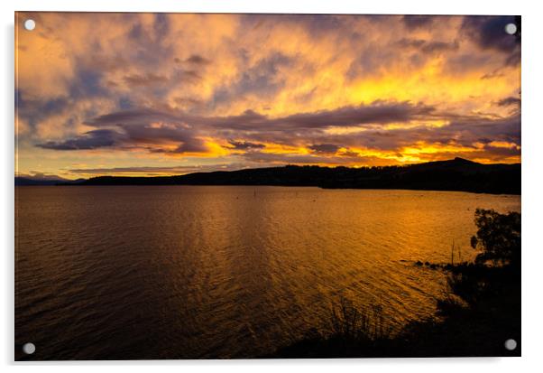 Lake Taupo Sunset Acrylic by Ian Homewood