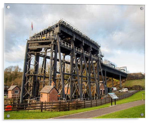 Anderton Boat Lift near Northwich, Cheshire. Acrylic by Andy Heap