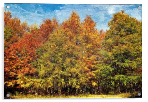 Trees, the colors of autumn Acrylic by Guido Parmiggiani