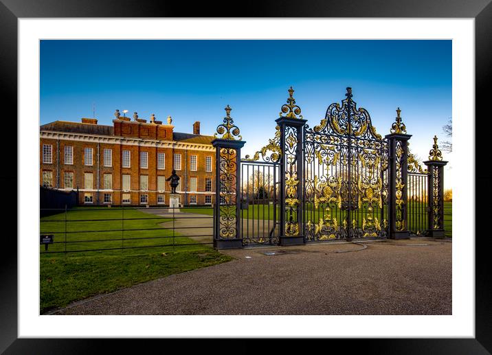 Kensington Palace entrance gates Framed Mounted Print by Steve Mantell
