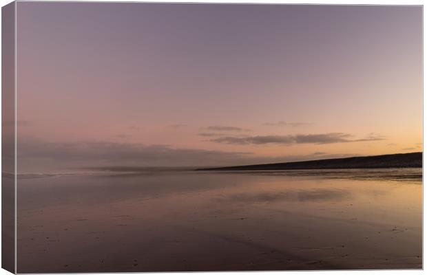 Sunrise on a deserted Westward Ho beach Canvas Print by Tony Twyman