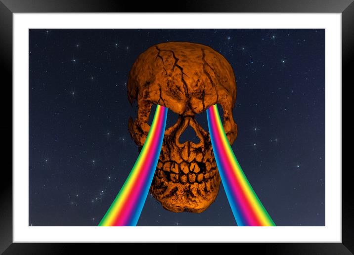 Dark Side Of The Skull Framed Mounted Print by Steve Purnell