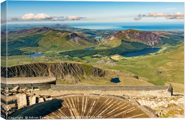 Snowdon Summit View Wales Canvas Print by Adrian Evans