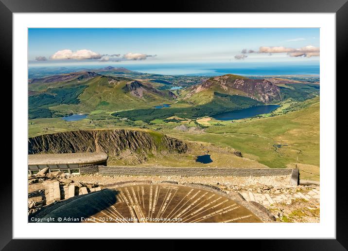 Snowdon Summit View Wales Framed Mounted Print by Adrian Evans