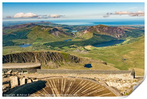 Snowdon Summit View Wales Print by Adrian Evans