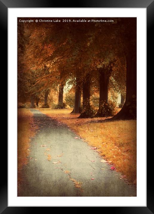 Walking Through Autumn Framed Mounted Print by Christine Lake