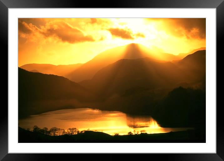 Nant Gwnant Sunset Framed Mounted Print by Simon Johnson