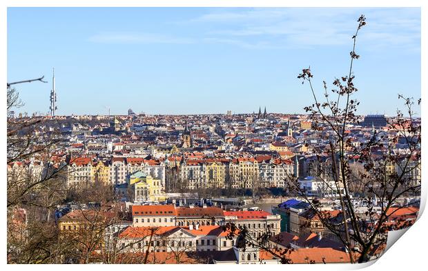 Aerial view of Prague Print by Jelena Maksimova