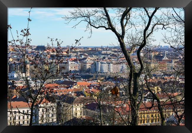 Aerial view of Prague Framed Print by Jelena Maksimova