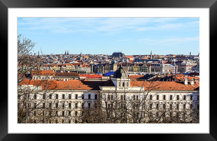 Aerial view of Prague Framed Mounted Print by Jelena Maksimova