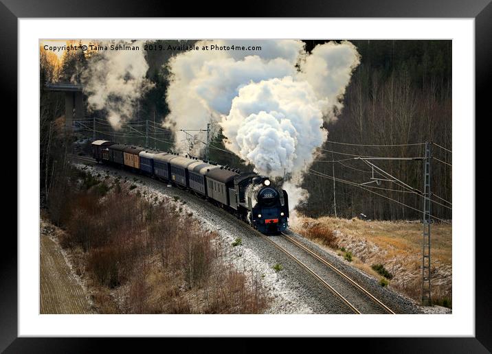 Vintage Steam Train Ukko-Pekka Framed Mounted Print by Taina Sohlman