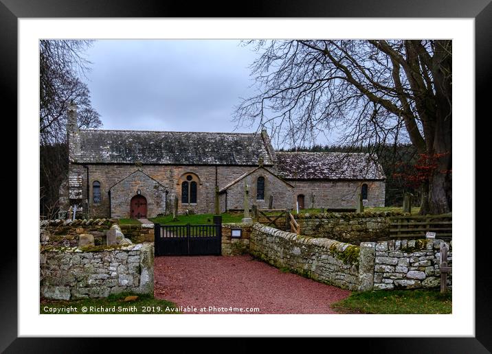 St. Michaels and All Saints Church, Alnham Framed Mounted Print by Richard Smith