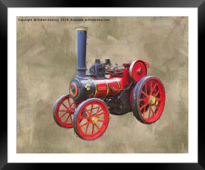 Red Steam Traction Engine Framed Mounted Print by Robert Deering