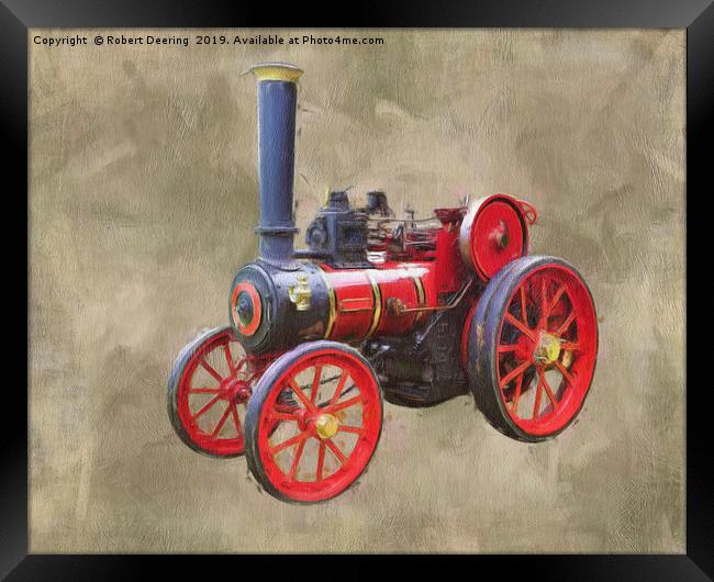 Red Steam Traction Engine Framed Print by Robert Deering