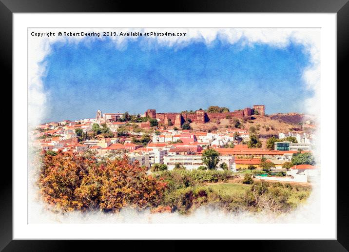 View of Silves in the Portuguese Algarve Framed Mounted Print by Robert Deering