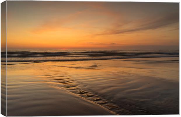 Westward Ho beach sunset Canvas Print by Tony Twyman