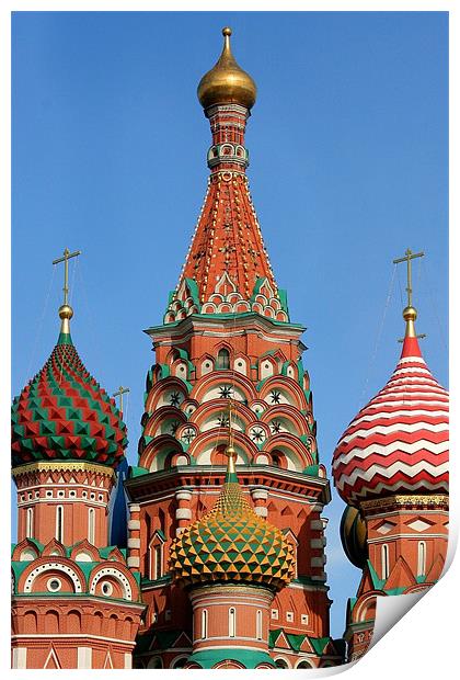 St. Basil's Cathedral, Moscow Print by David Gardener