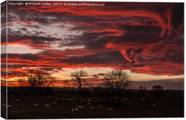 Hutton Magna Sunset, 29 December 2019 Canvas Print by Richard Laidler