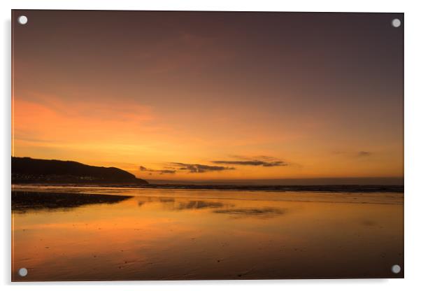 Westward Ho golden sunset Acrylic by Tony Twyman