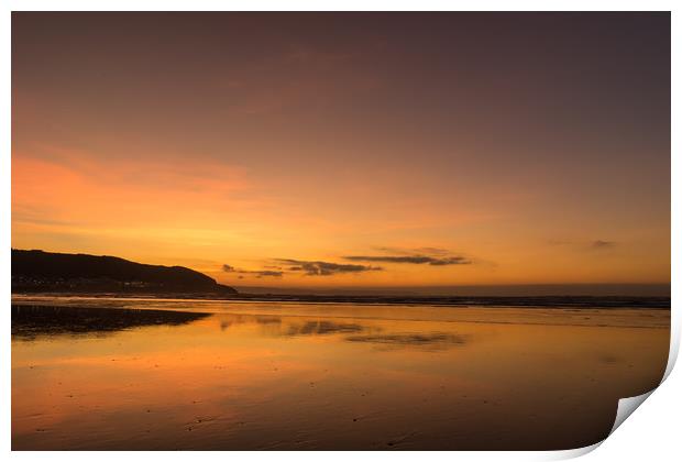 Westward Ho golden sunset Print by Tony Twyman