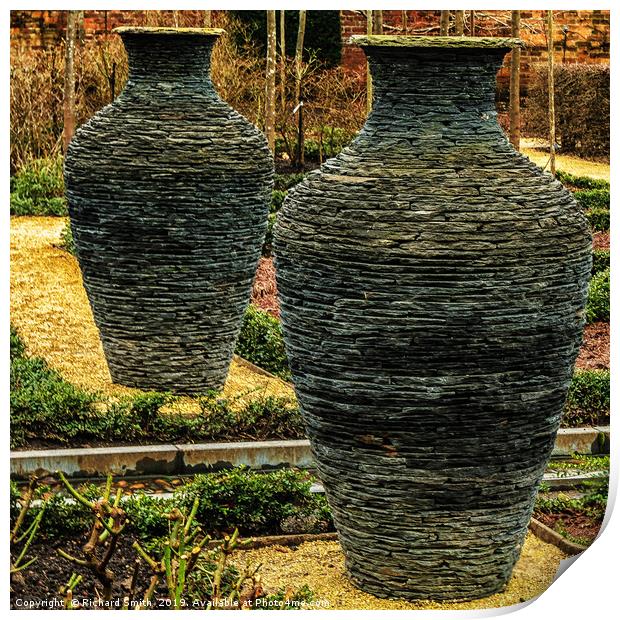 Two Urn Sculptures side by side Print by Richard Smith