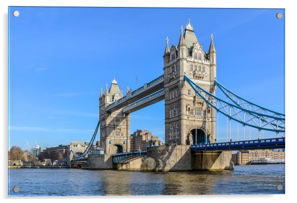 Tower Bridge against blue sky Acrylic by Jelena Maksimova