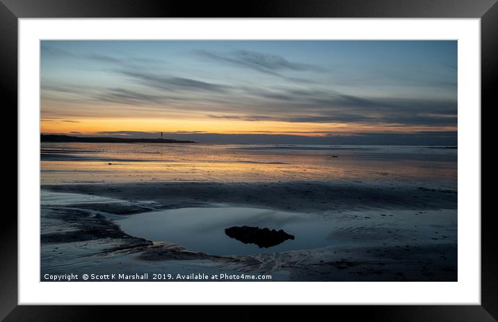 Lossiemouth West Cool Blue Framed Mounted Print by Scott K Marshall
