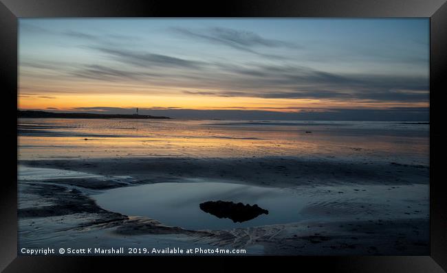 Lossiemouth West Cool Blue Framed Print by Scott K Marshall