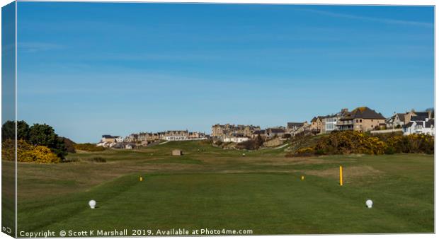 Lossiemouth Moray Golf Course 18th Canvas Print by Scott K Marshall