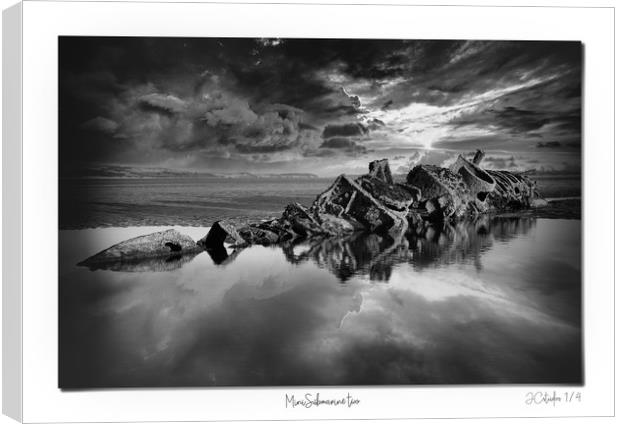 Mini Submarine the second of two in mono Canvas Print by JC studios LRPS ARPS