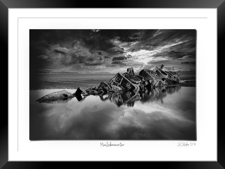 Mini Submarine the second of two in mono Framed Mounted Print by JC studios LRPS ARPS