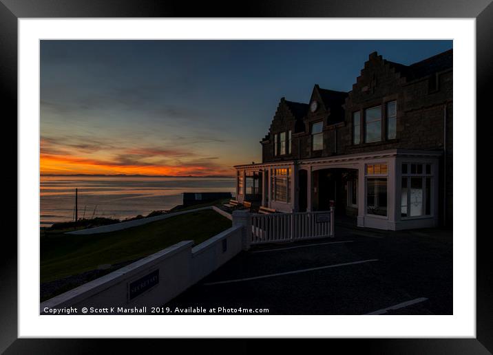 Moray Golf Clubhouse Sunset Framed Mounted Print by Scott K Marshall