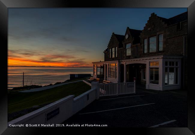 Moray Golf Clubhouse Sunset Framed Print by Scott K Marshall
