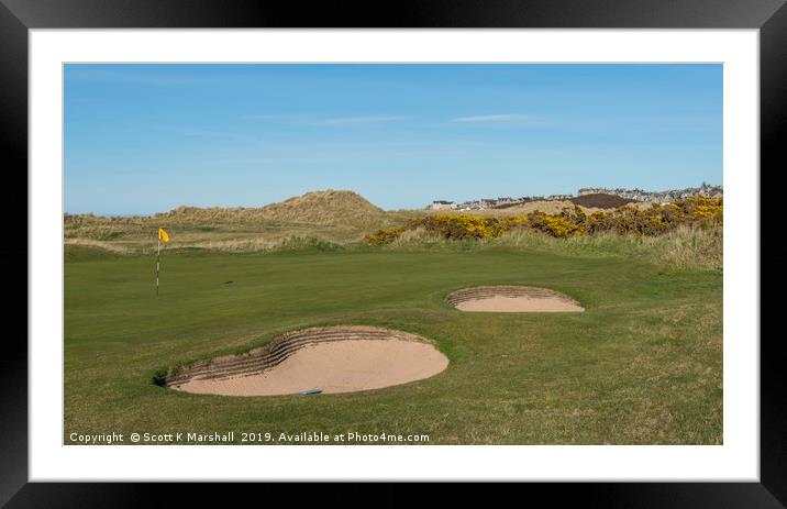 Lossiemouth Moray Golf Course Green Framed Mounted Print by Scott K Marshall