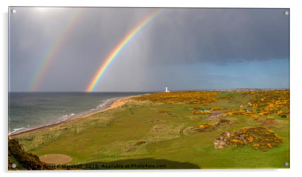 Covesea Golf Course Rainbow Acrylic by Scott K Marshall