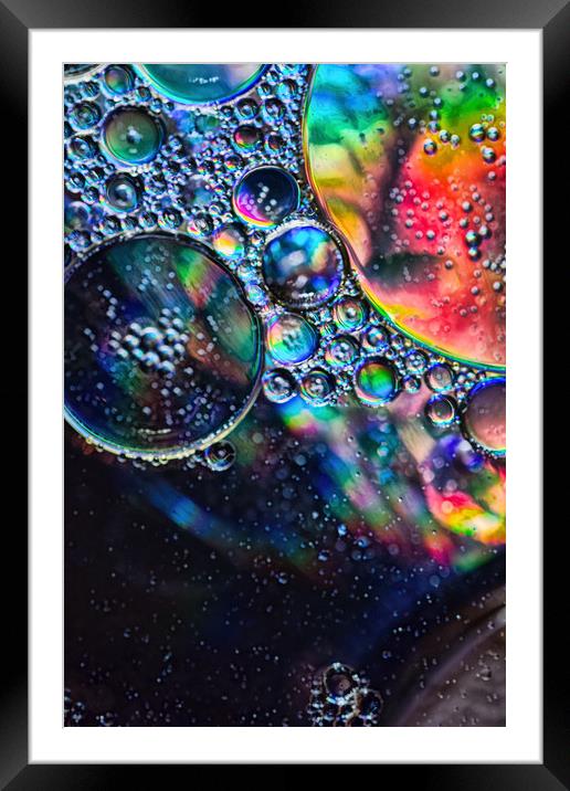 Oil On Water 1 Framed Mounted Print by Steve Purnell