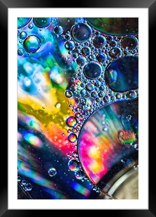 Oil On Water 3 Framed Mounted Print by Steve Purnell