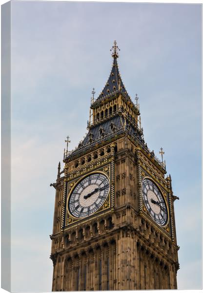 Big Ben against blue and cloudy sky Canvas Print by Jelena Maksimova