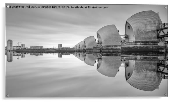 Thames Barrier Reflection Acrylic by Phil Durkin DPAGB BPE4