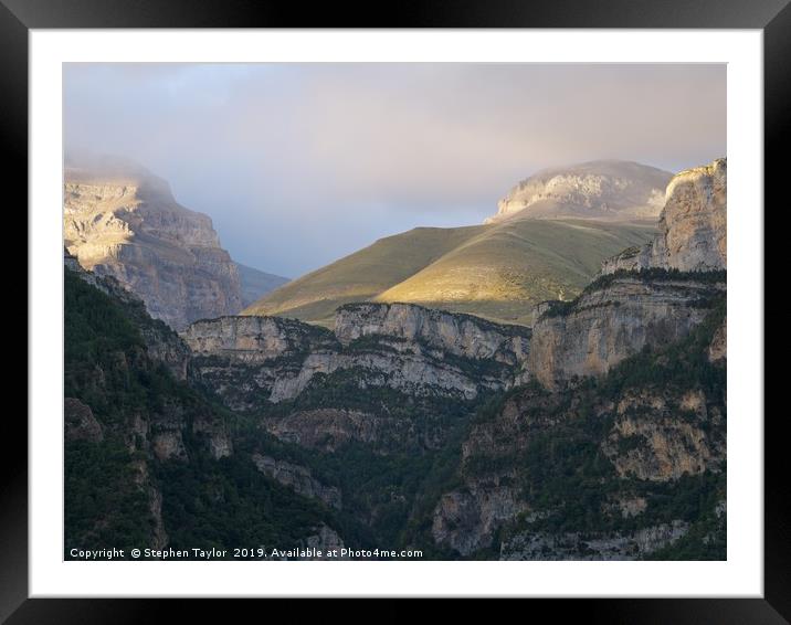 Dramatic Evening Light in the Anisclo Canyon Framed Mounted Print by Stephen Taylor