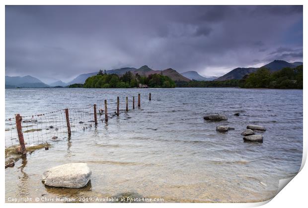 Derwentwater Lake district - stormy day Print by Chris Warham