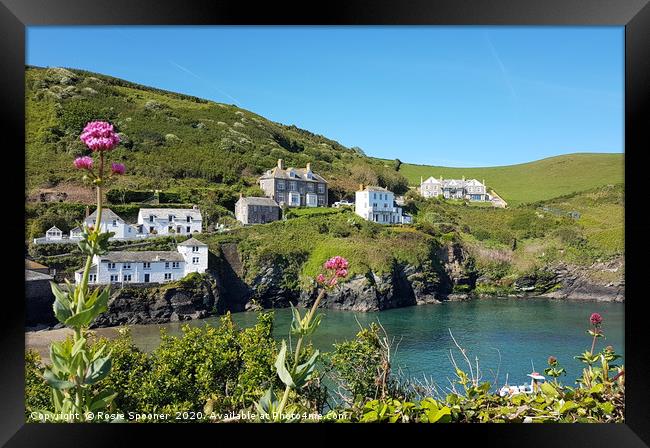 Port Isaac in Cornwall  viewed from the coast path Framed Print by Rosie Spooner