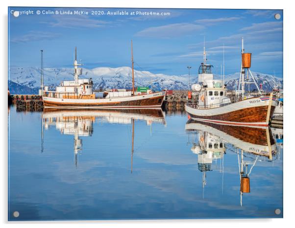 Husavik Harbour, Iceland Acrylic by Colin & Linda McKie