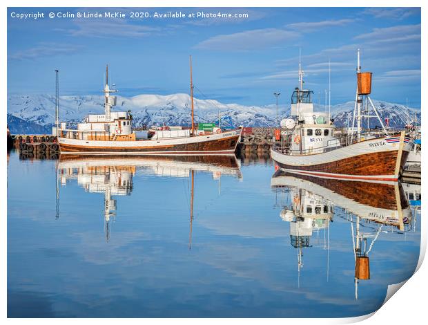 Husavik Harbour, Iceland Print by Colin & Linda McKie