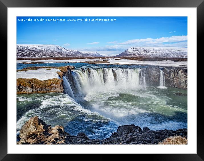 Godafoss, Iceland Framed Mounted Print by Colin & Linda McKie