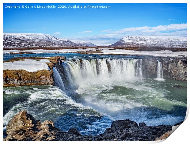 Godafoss, Iceland Print by Colin & Linda McKie