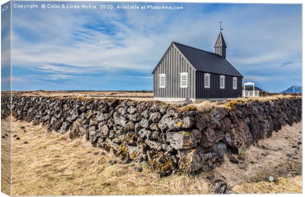 Budir Church, Snaefellsnes Peninsula, Iceland Canvas Print by Colin & Linda McKie