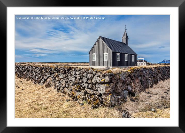 Budir Church, Snaefellsnes Peninsula, Iceland Framed Mounted Print by Colin & Linda McKie