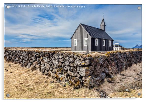 Budir Church, Snaefellsnes Peninsula, Iceland Acrylic by Colin & Linda McKie
