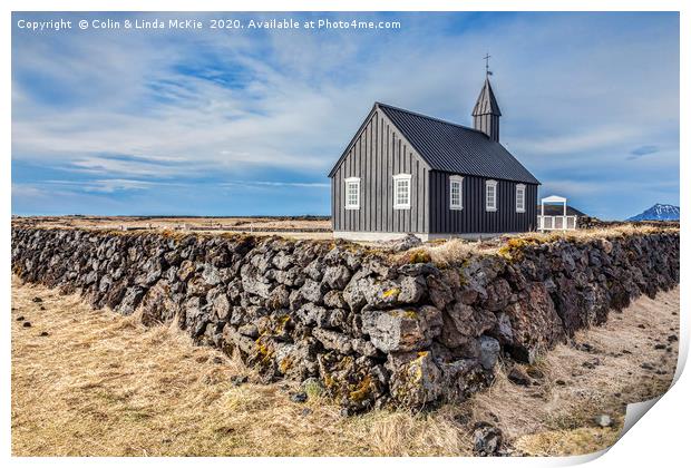 Budir Church, Snaefellsnes Peninsula, Iceland Print by Colin & Linda McKie